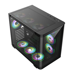 Oem ATX trường hợp argb LED ánh sáng Máy tính để bàn CPU tủ máy tính Vỏ máy tính chơi game trường hợp <span class=keywords><strong>PC</strong></span> với đầy đủ Tempered Glass hỗ trợ 10 người hâm mộ - Product Image 2