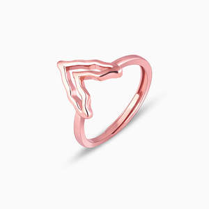 Bague montagne d'amour en acier inoxydable plaqué or rose incrustée de diamants style éternité en forme de vis 18 carats bijoux de mode pour femmes - Product Image 6