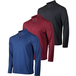 เสื้อสวมหัวแขนยาวแบบรูดซิปสำหรับผู้ชายผ้าโพลีเอสเตอร์ปักลูกปัดผ้าฝ้ายผสมแบบเรียบสำหรับ100% - Product Image 4