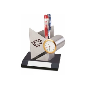 Soporte de bolígrafo de metal premium de la mejor calidad con reloj de larga duración El Mejor Organizador de escritorio para regalos de cumpleaños y exportación - Product Image 2