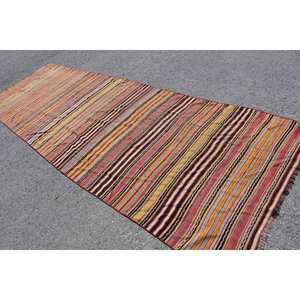 พรม kilim พื้นที่กว้างแบบวินเทจขนาด44x133ฟุตดีไซน์เย็บปะสีแดงสีเหลืองวัสดุขนสัตว์เทคนิคการถักแบบแบนสำหรับวัยรุ่น - Product Image 2