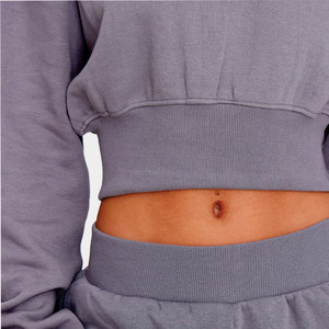 Conjunto de Sudaderas Cortas Estilo Y2K para Mujer, Ropa Casual y Urbana, Logotipo Personalizado, OEM, Marca Privada, Sudadera para Mujer de EE. UU. - Product Image 3