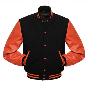 Écusson de broderie personnalisé veste universitaire classique de collège pour hommes de haute rue moderne veste de baseball de collège de vache d'hiver pour hommes - Product Image 4