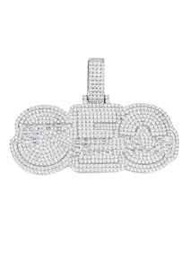 Colgante CEO de Moissanita con Piedras de Corte Brillante y Claridad VVS, Plata 925, Chapado en Oro de 14K y Rodio, Diseño Hip-hop Elegante para Regalo - Product Image 4