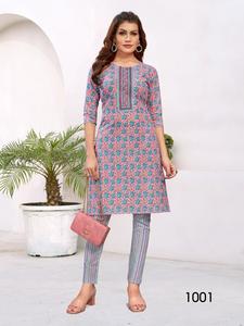 Suministro directo de fábrica, conjunto de pantalón Kurtis de 3 piezas confeccionado con bordado para uso regular desde India - Product Image 6