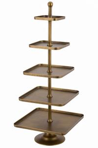 Antique Metal Tiered Cake Stand Wholesale Cupcake Holder Wedding Party Dessert Display Tower Luxury Pastry <b>Server</b> Hotel <b>Buffet</b> - Product Image 3