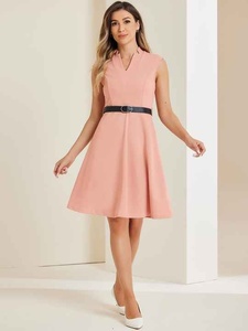 Vestido de tubo profesional en poliéster Spandex con silueta ajustada y estiramiento cómodo para ropa de oficina - Product Image 5