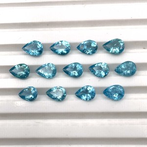 Apatita Azul de Alta Calidad, Gema Suelta, Corte Pera Facetado, Iridiscente, Tamaños 3-8 mm, Tratada con Calor, Certificada por IGI, para Joyería - Product Image 2