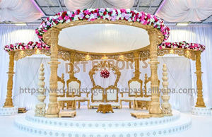Mandap Circular de Diseño Elegante para Bodas Indias, Decoración Personalizada al Estilo Gujarati, Mandaps para Bodas a Precio de Fábrica, Venta en EE. UU. - Product Image 5