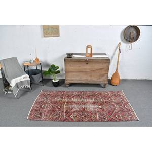 Tapis turc vintage rouge vert 3,1x6,1 pieds - Product Image 1