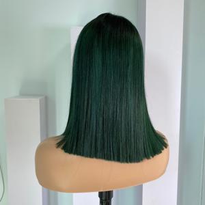 วิกผมแท้มัดผมมนุษย์บริสุทธิ์จากเวียดนามวิกผมตรงลูกไม้สีเขียวใสไม่ผ่านกระบวนการ - Product Image 5