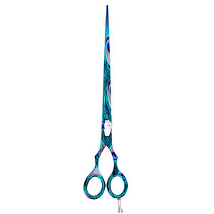 Ciseaux de toilettage pour animaux de compagnie à lames droites enduites de papier en acier inoxydable Ciseaux de toilettage pour animaux de compagnie avec repose-doigt réglable - Product Image 6