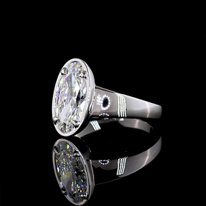 Bague de fiançailles solitaire élégante en or 18 carats avec moissanite de 2,50 carats, forme ovale, VVS2, bijoux de mariée modernes, solitaire raffiné - Product Image 4