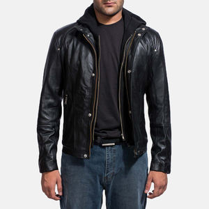 Chaqueta de cuero de vaca auténtica personalizada de alta calidad para hombre, equipo de carreras para motocicleta, bolsillo con cremallera, Invierno - Product Image 1