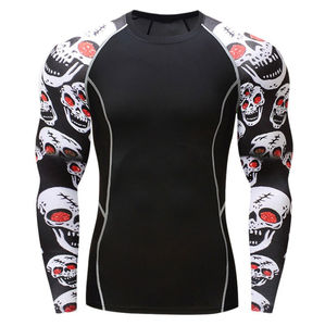 Hot Selling Custom Logo BJJ MMA Men's Rash Guard <b>Long</b> <b>Sleeve</b> Compression Gym Shirts Men Sublimation Rash Guard OEM Service - Product Image 1