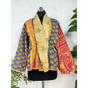 Vintage <b>Kantha</b> Stitch Dori <b>Jacket</b> One-of-a-Kind Handstitched Reversible Short Coat Woven Fabric Embroidery Boho Chic Fashion - Product Image 4