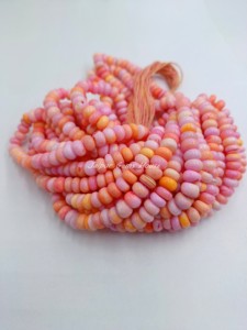 Perles de pierres précieuses de haute qualité à la mode belle opale orange rose en forme de rondelle lisse 8mm-10mm pour la fabrication de bijoux en gros - Product Image 5