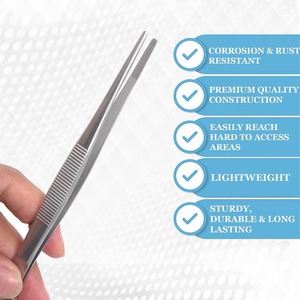 Precision Blunt Serrated Tips Stainless Steel Thumb Forceps Tweezers Comfortable Ridged Handle Surgical Instruments - Product Image 4