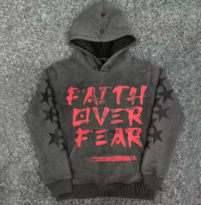 Dtg เสื้อมีฮู้ดผ้าคอตตอนออร์แกนิคแบบมีความเป็นกรดกราฟิกที่500 GSM - Product Image 3