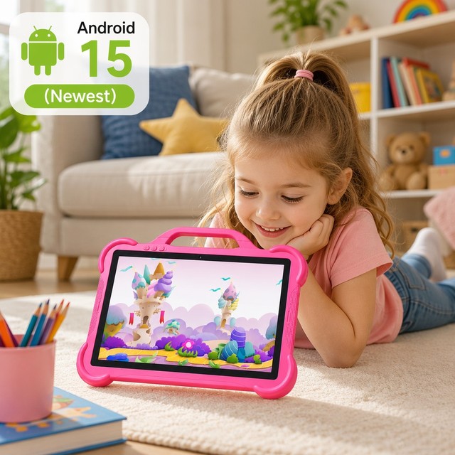 10Inch Kids Tablet PC Android 15 4-Core CPU for Smoother Operation 3GB+5GB Expand RAM and 32GB ROM Education Kids Tablet