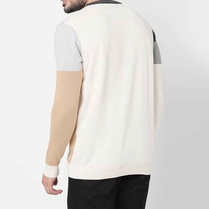 เสื้อสเวตเชิ้ตผู้ชายผ้าฝ้ายฟลีซคุณภาพสูง OEM 100% ทรงปกติ แขนยาว คอโอ ตัดต่อสี  แบบหนา  ปรับแต่งได้  ลาย 3 มิติ สำหรับฤดูใบไม้ร่วง - Product Image 4