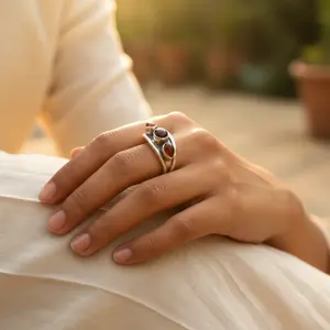 Anillo de Plata 925 para Mujer con Piedra Preciosa de Cornalina, Elegante Joya para Regalo - Product Image 3