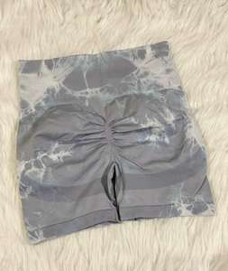 Mallas deportivas de gimnasio de alta elasticidad para mujer, pantalones cortos deportivos de cintura alta, mallas transpirables de secado rápido, mallas con patrón sólido para mujer - Product Image 3