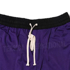 Shorts en maille pour hommes, couleur unie, personnalisables, logo personnalisé, respirants, séchage rapide, décontractés, taille haute, pour la salle de sport, le basketball, vente en gros - Product Image 3