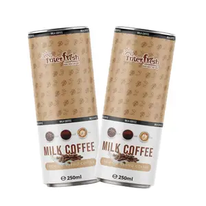 Ready-to-Ship 250ml Tin Coffee Drink Extra 4% Coffee Bean with Milk Sugar OEM Manufactured Instant Coffee