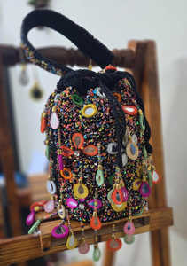 Mirror Embroidery Clutch Bag for <b>Bridal</b> Party Women Handmade Ethnic Purse Indian Wedding - Product Image 2