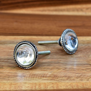 ลูกบิดลิ้นชักทำจากแก้วคริสตัลสีเงินแบบวินเทจที่จับตู้แบบดึงลูกบิดตกแต่งตู้เสื้อผ้าสำหรับเฟอร์นิเจอร์ตกแต่งบ้าน - Product Image 1