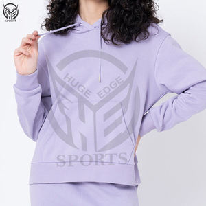 Sudadera con capucha transpirable a prueba de viento sólida de algodón 100% personalizada para mujer, varios colores de alta calidad para invierno - Product Image 3