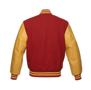 Veste universitaire en cuir véritable personnalisée pour hommes au meilleur prix avec lettres brodées vertes Logo avant CollegeBaseballjacket pour hommes - Product Image 6