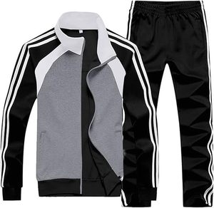 Conjunto Deportivo de Hombre, Estilo Nike y Adidas, con Rayas, Cómodo, Estampado, para Correr, Traje Deportivo Original - Product Image 1