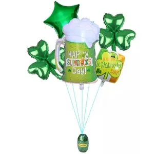 St. patrick's Day ballon trèfle bière ballons décoratifs en Latex fabricants de ballons