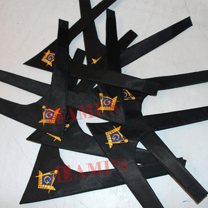 Fabriqué en usine Noir Maçonnique Carré Boussole Cravate Brodé Franc-Maçon Collarette Collarette Maçonnique - Product Image 5