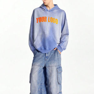 Acid Wash Hoodie Custom Oversized Plain Sunfade Washed <b>Hooded</b> Heavyweight Hoodie Men Wholesale Acid Wash Pullover Hoodies - Product Image 4