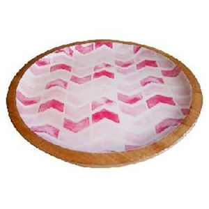 Bandejas de madera de alta calidad, diseño ovalado personalizado de lujo, impresión esmaltada, bandejas decorativas para servir alimentos, bandejas de exhibición de madera - Product Image 4