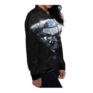 Blousons de bombardier en nylon pour femmes personnalisés Service d'hiver OEM Conception personnalisée Veste en tricot teint technique imprimée taille XL - Product Image 4