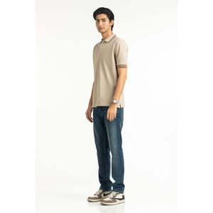 Polo de Golf para Hombre, Corte Regular, Tejido Sólido con Spandex, Manga Corta, Transpirable y Cómodo, Cuello Bordado - Product Image 4
