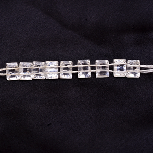 AAA cristal cuarzo 7x5mm Baguette Corte cuenta cristal transparente cuarzo semipreciosa piedra preciosa Briolette dos agujeros cuenta para la fabricación de joyas - Product Image 4