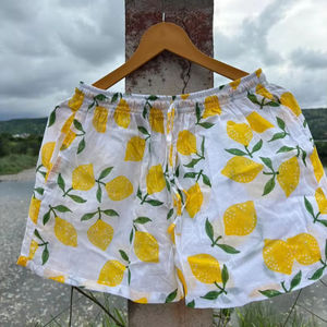 Fait à la main Boho Hippie Floral pour les femmes d'impression de mangue Shorts d'été Jaipur coton Style décontracté avec poche à cordon - Product Image 1