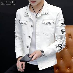 เสื้อโค้ทแจ็กเก็ตยีนส์ตัดปะมีกระดุมแนวสตรีทเสื้อโค้ทแจ็กเก็ตยีนส์สำหรับผู้ชายและผู้หญิงทุกขนาด - Product Image 6