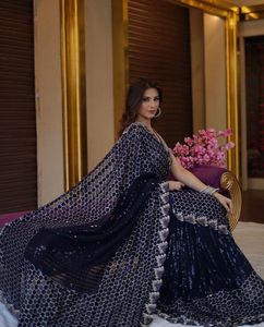 ชุดส่าหรีสำหรับงานเลี้ยงงานแต่งงานและงานแต่งงานราคาไม่แพง - Product Image 3