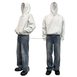 Sudadera con Capucha Corta Extra Grande Personalizable para Hombre, Tejido Grueso de 480g, Corte Cuadrado, Hombros Caídos, Estampado Invernal, Sin Cordón - Product Image 5