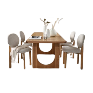 Nuevo producto, muebles de comedor de madera de teca, juego de mesa de comedor con sillas de tela, fábrica directa de Indonesia - Product Image 1