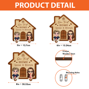 Llavero Multifuncional con Forma de Casa de Madera, Impreso con UV, Regalo para Bodas y Decoración del Hogar - Product Image 4