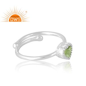 Venta caliente 925 Sterling Selling Anillo de piedras preciosas de peridoto natural Joyería personalizada para mujeres Regalo para ella - Product Image 4