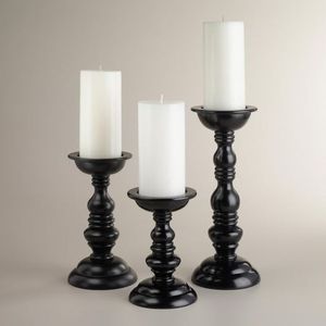 Ensemble de 3 supports à bougies en métal de différentes tailles, couleur noire, décoration, support à bougies à vendre - Product Image 4