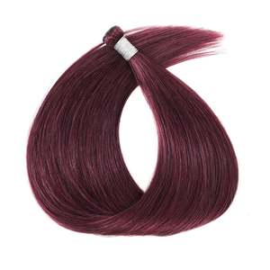 Extensions de cheveux Genius Weft 99J Bourgogne 100% Cheveux Humains Indiens Remy Ondulés Double Drawn - Product Image 1